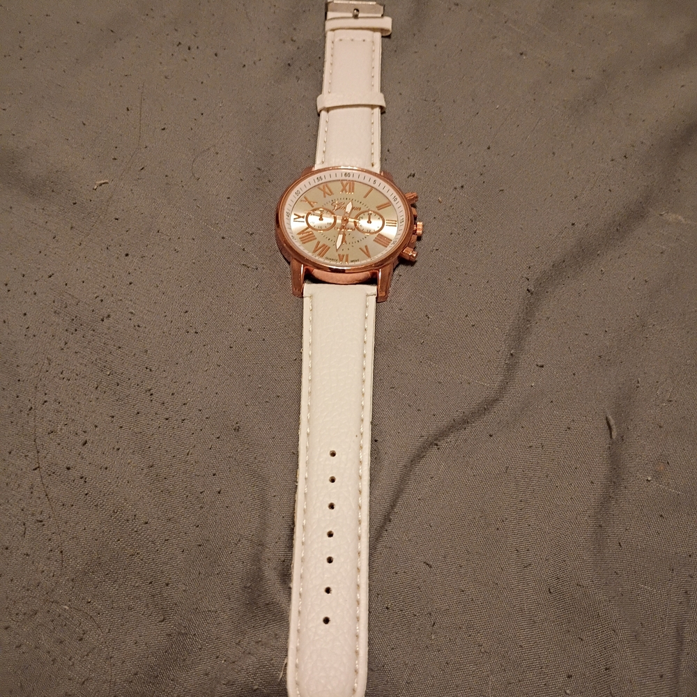 Geneva Women's Watch in White and Rose Gold